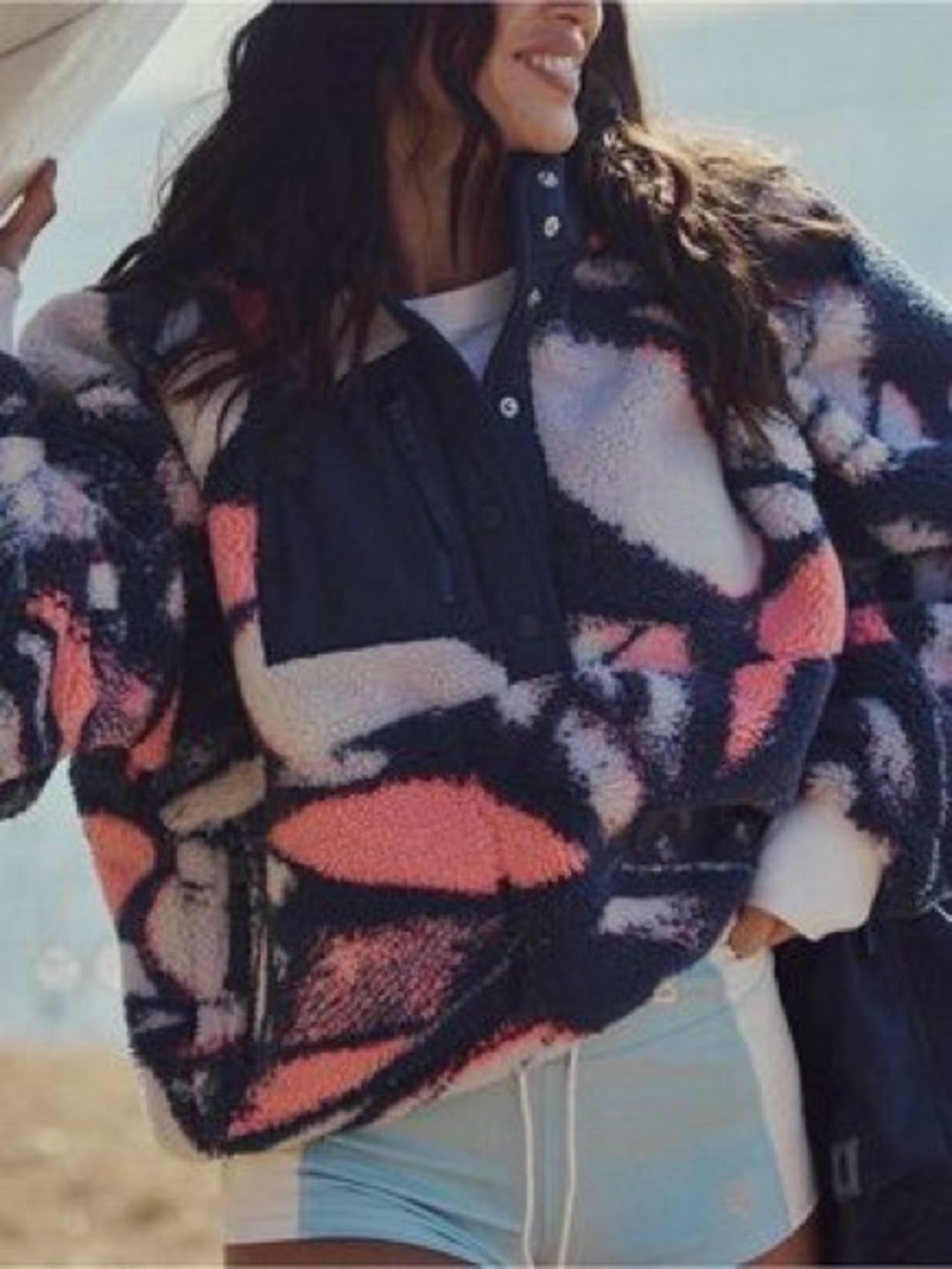 Free People Movement Hit The Slopes Printed Fleece Pullover